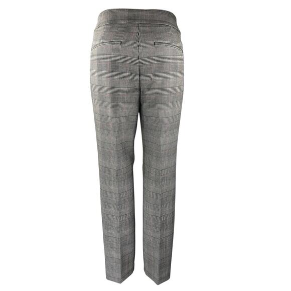 Ann Taylor Black White Plaid Checkered Straight Leg Trousers Dress Pants Size 8 - Picture 3 of 5